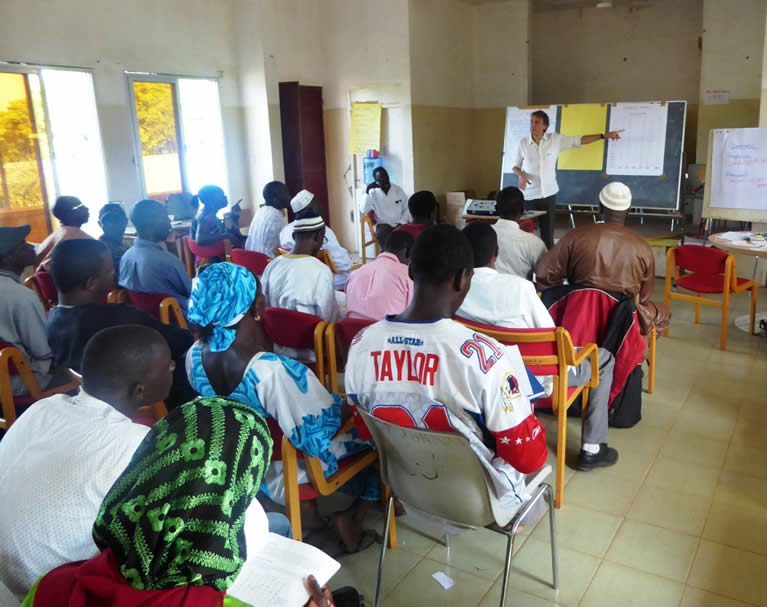 David Couch training Gambian teachers about childhood deafness 