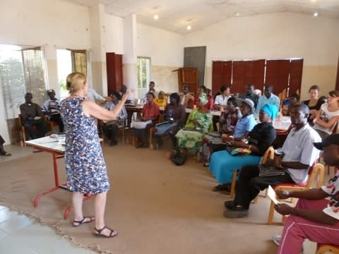 Babs hard at work training St Johns teachers